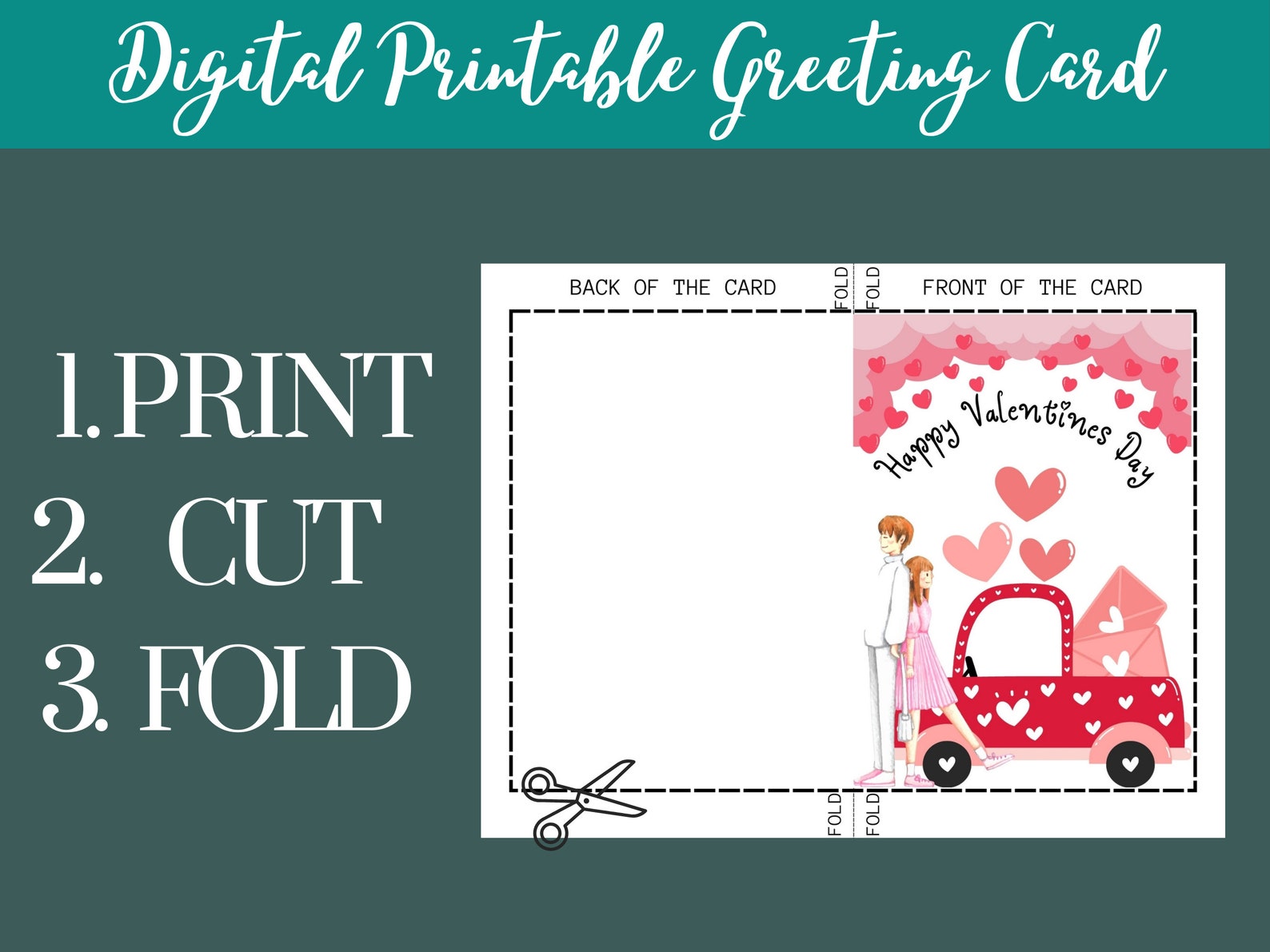 Printable Valentines Card Greeting Card Digital Download Couples ...