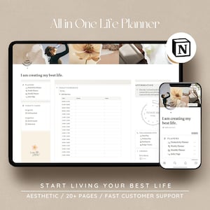 Notion All In One Life Planner / 2023-24 Notion template, Aesthetic life planner, digital notion planner, mid-year Notion planner, That Girl