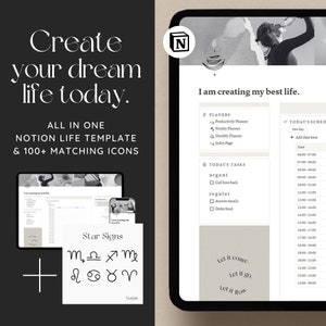 Notion All In One Life Planner / 2023-24 Notion template, Aesthetic life planner, digital notion planner, mid-year Notion planner, That Girl