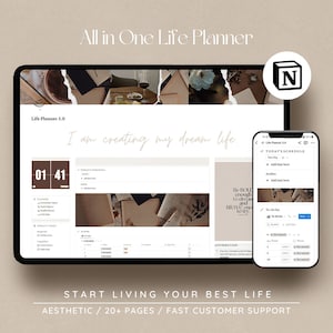 Notion All In One Life Planner / 2024 Notion template, Aesthetic life planner, digital notion planner, Notion planner, That Girl Digital