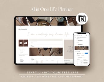 Notion All In One Life Planner / 2024 Notion template, Aesthetic life planner, digital notion planner, Notion planner, That Girl Digital
