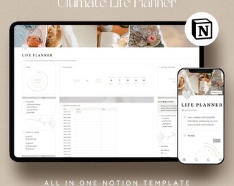 Notion All In One Life Planner / 2023-24 Notion template, Aesthetic life planner, digital notion planner, mid-year Notion planner, That Girl