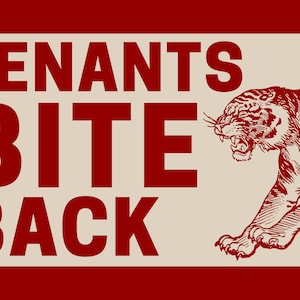 TENANTS BITE BACK tenants union print worker solidarity poster