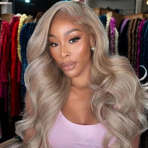 Ash blonde human hair curly wig outlet