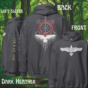 Svart Viking Totem Sweatshirt White Raven