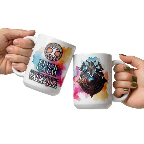 Tazza Vichingo Valhalla - Motivo Teschio E Ascia, Regalo Originale Tazza Vichingo Valhalla - Motivo Teschio E Ascia, Regalo Originale