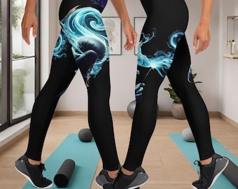 Unique Activewear Leggings for Women-Youth-Friendly Spandex Workout Leggings-Elegant Deer and Boxing Leggings