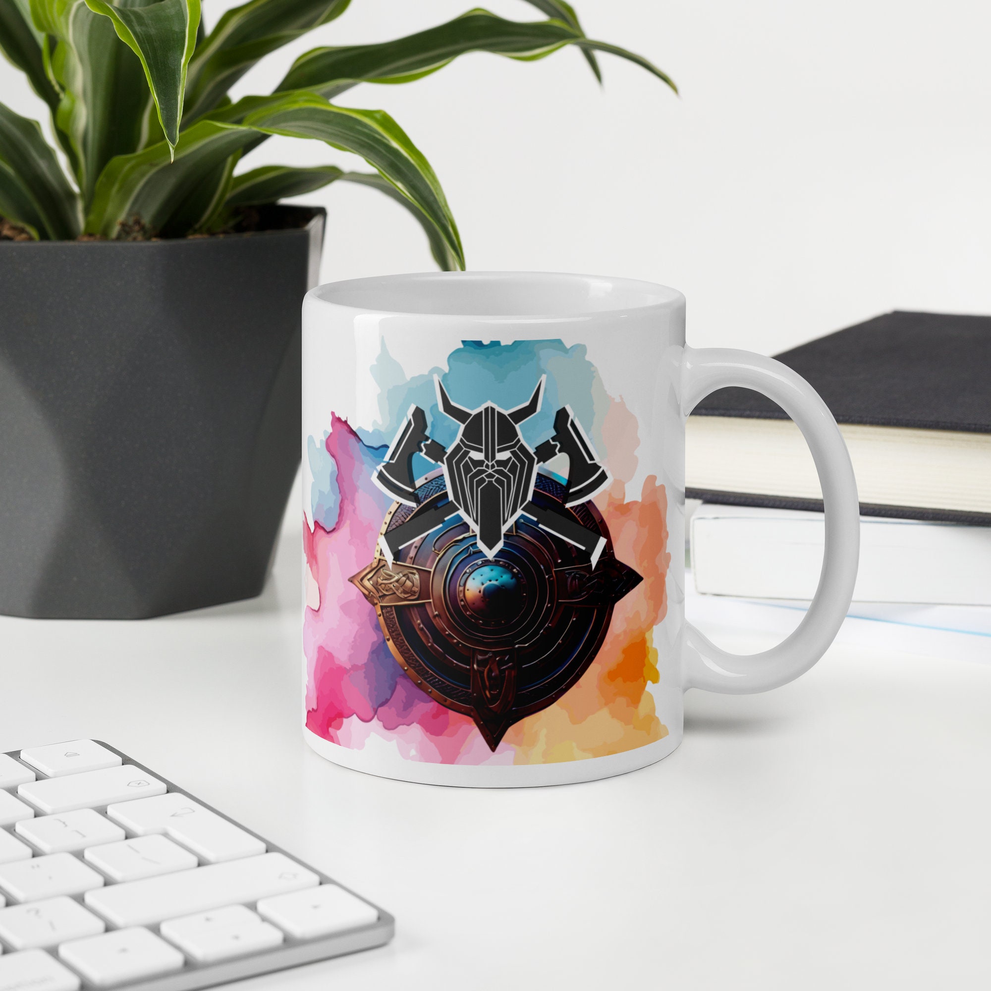 Tazza Viking Con Scritta 'Valhalla Is Waiting' - Tazza Da Caffè E Tè Nero 330ml - Regalo Mitologia Nordica