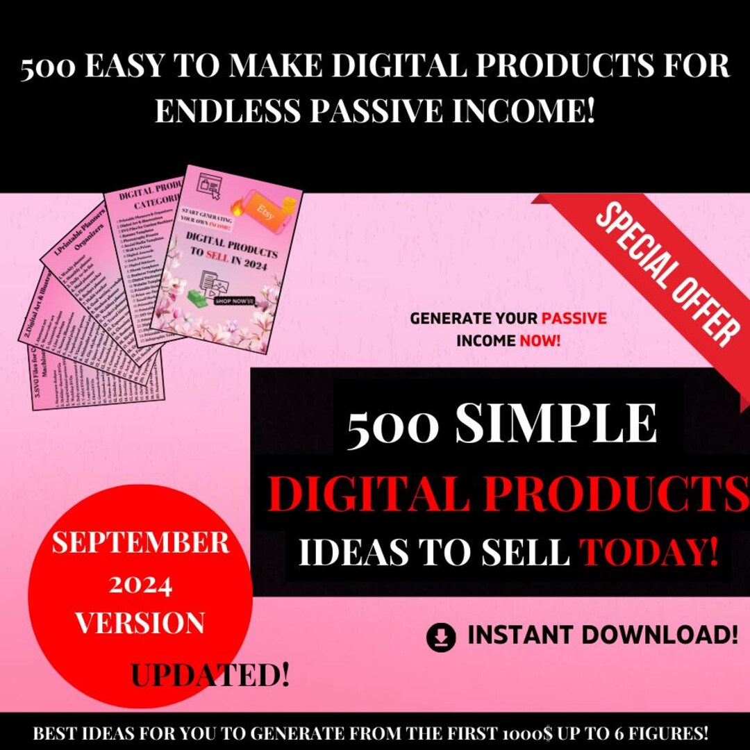 500 Digital Products Ideas to Sell in 2024 for Passive Income With No ...