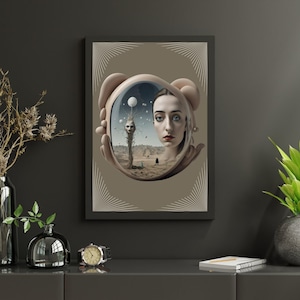 Arte de pared imprimible - Arte surrealista imprimible - Calidad de 300 DPI y en 15 tamaños universales diferentes.