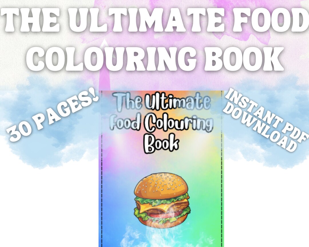 Food Colouring Book Printable Colouring Pages Artistic Food Etsy