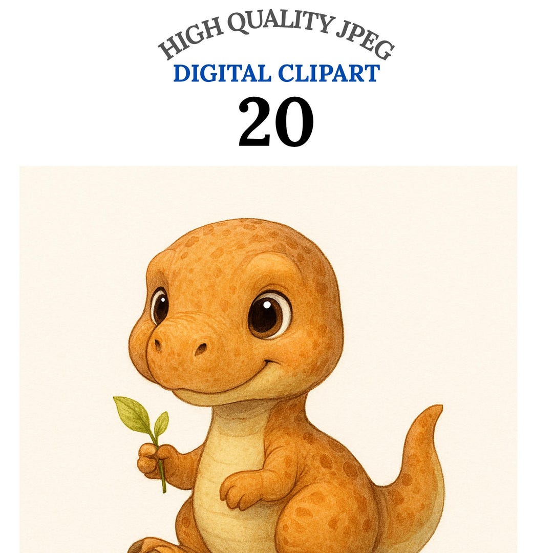 Baby Dinosaur Clipart Set, Cute Dino Clip Art Pack, Fast Download ...