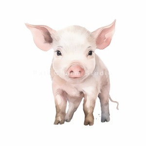 Nursery Farm Animals Clipart Bundle, Farm Cow Clipart, Cute Pig Clipart ...