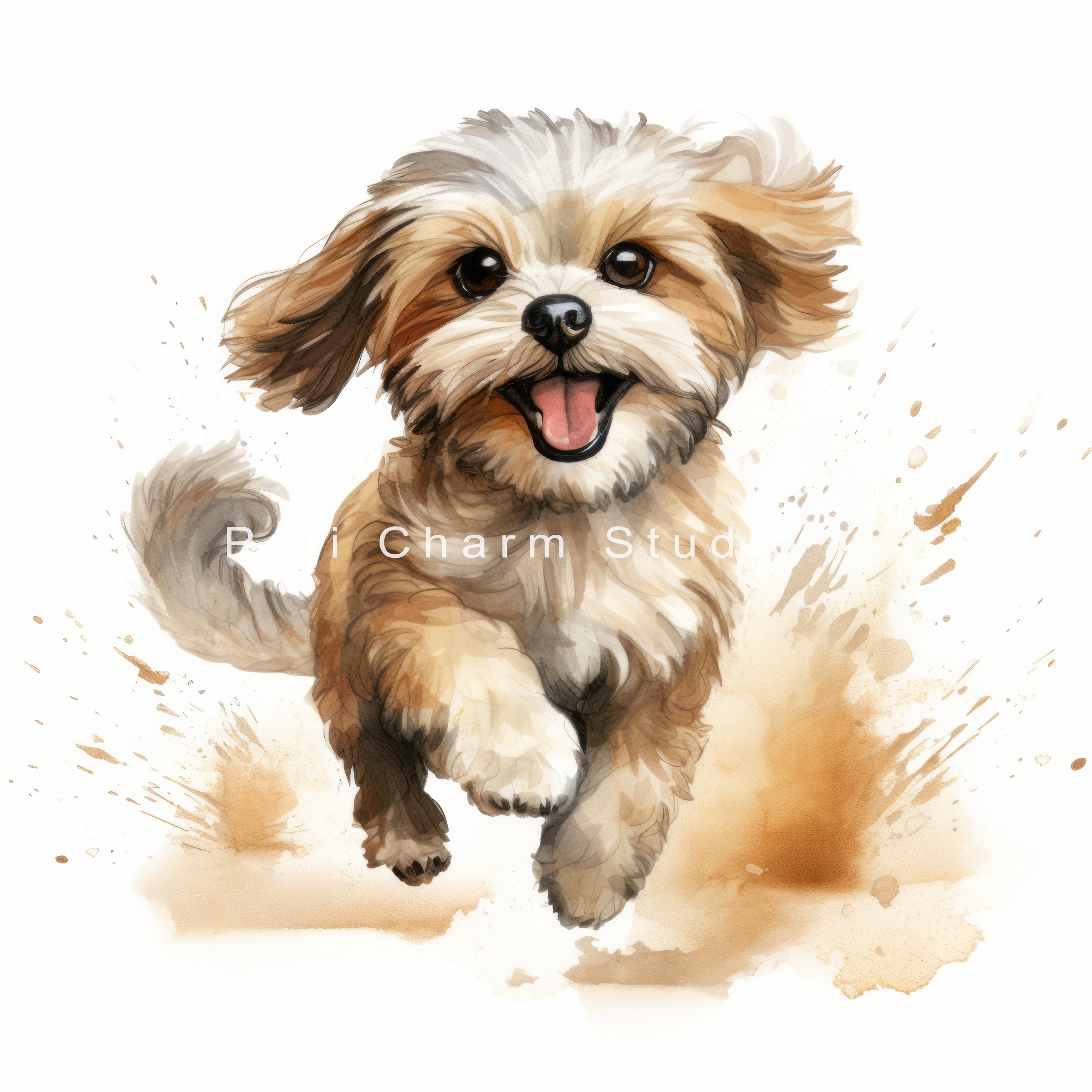 Shih Tzu Watercolor Clipart Bundle Jpgs, High Quality, Digital Download ...