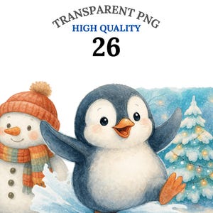 26 Frozen Winter Clipart PNG Bundle, Cute Snowman Polar Bear Ice Castle, Elsa Anna Fairytale Clipart, Frozen Watercolor Digital Download