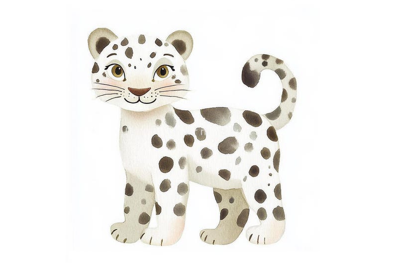 Nursery Baby Animal Clipart Bundle, White Moose, Digital Stickers