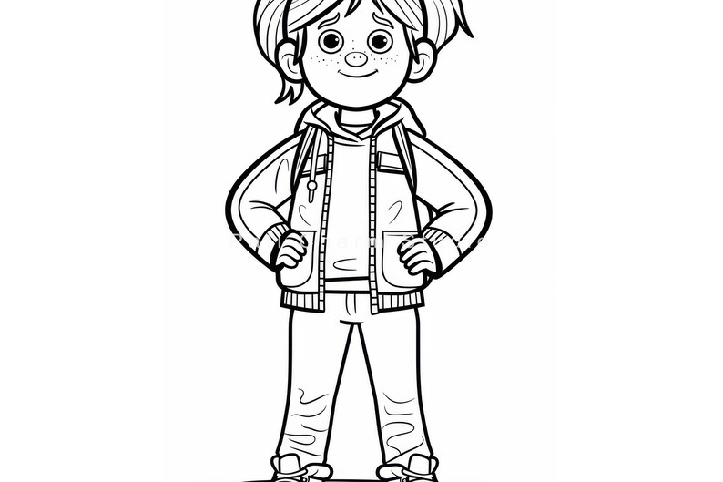 Kids Coloring Page for Kids, Instant Download, Coloring Book, Digital ...