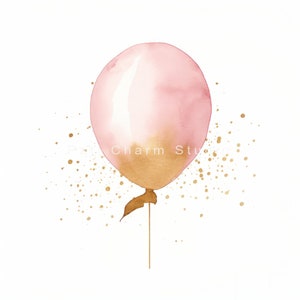 Rosa Popcorn Carnaval Clipart JPG Bundle, Kinderzimmer Aquarell Clipart, Babyparty, Es ist ein Mädchen Clipart, Aquarell Ballon, Kinderzimmer Clipart Bild 7
