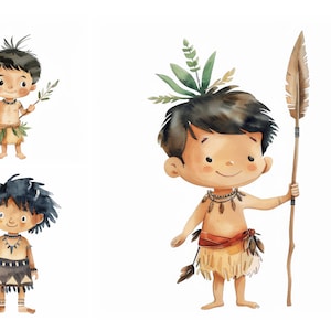 Watercolor Tiki Clipart Bundle, Polynesian Clipart, Hawaii Clipart, Nursery Tropical Clipart, Tiki Clipart, Nursery Boy Clipart, Nursery Art