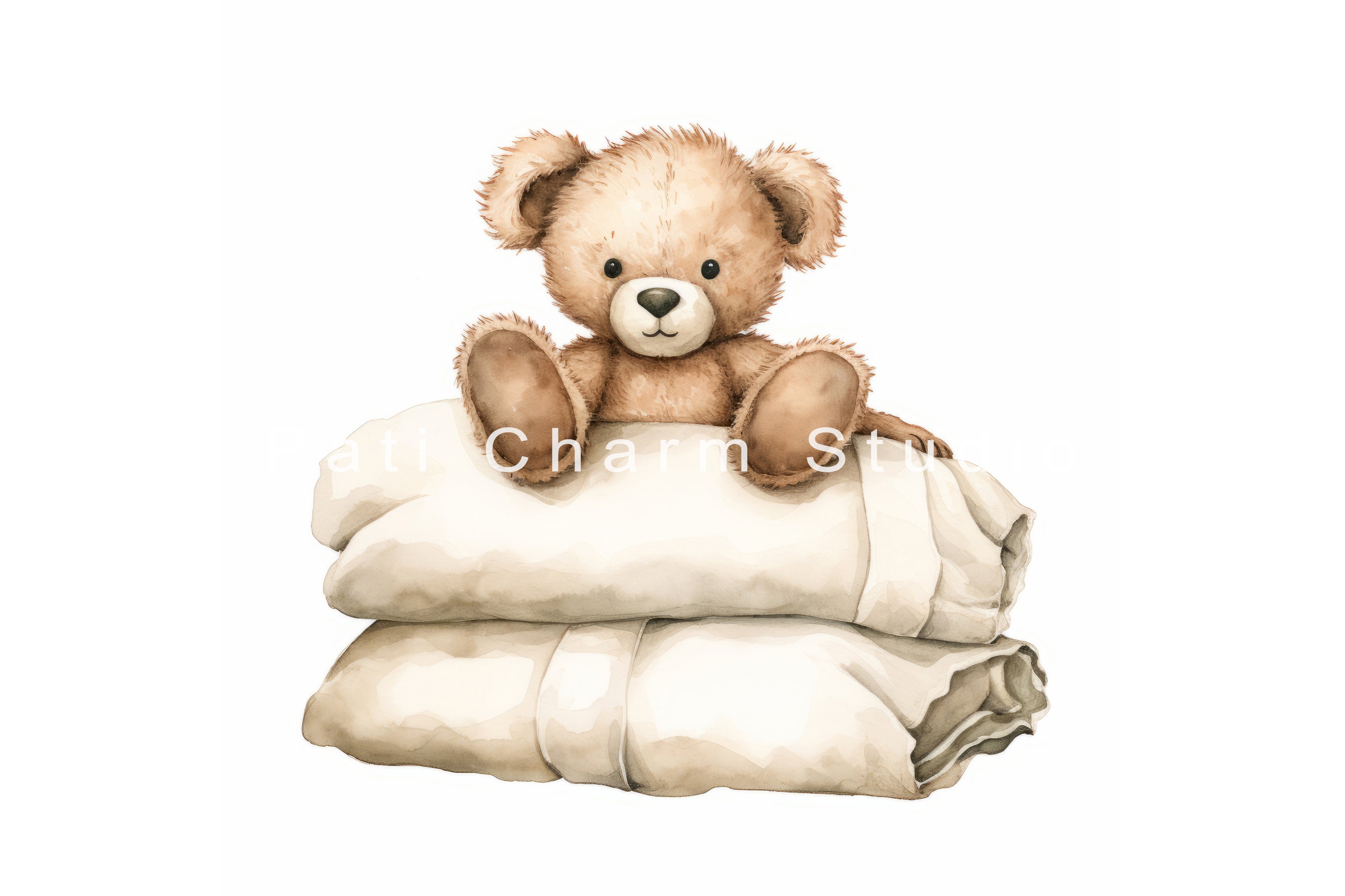 Cozy Teddy Bear Clipart PNG, High Resolution, Nursery Clipart Bundle ...