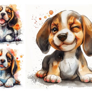 Baby Dog Clipart Bundle, Nursery Pet Clipart, Digital Sticker, High Quality JPGs, Dog Clipart, Cute Brown Dog, Dogs Clipart, Animal Clipart