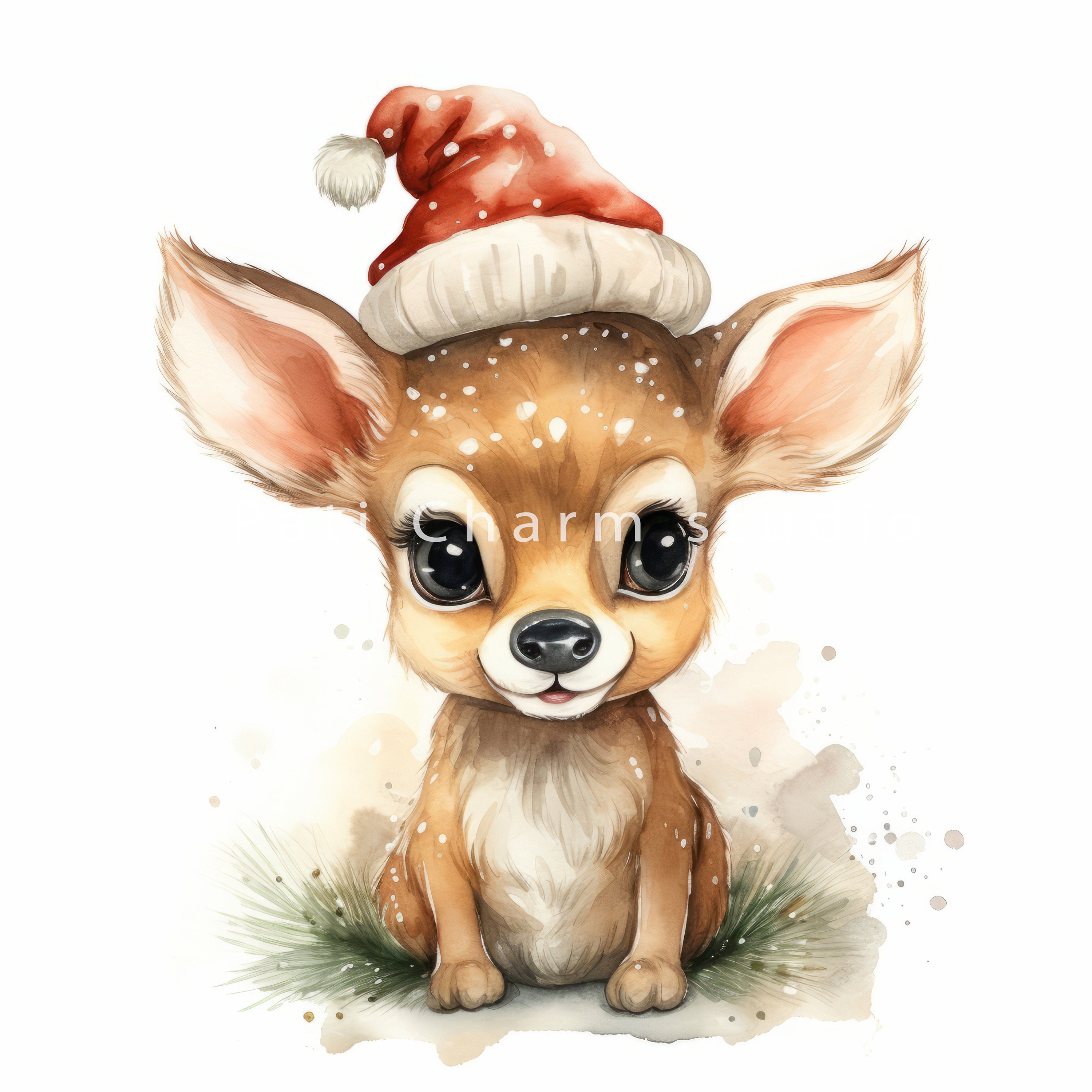Christmas Deer Clipart Bundle for Commercial Use, High Quality Jpgs ...