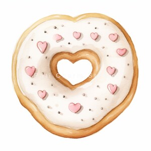 Watercolor Donuts Clipart Set, Sweet Dessert Clipart Bundle for ...