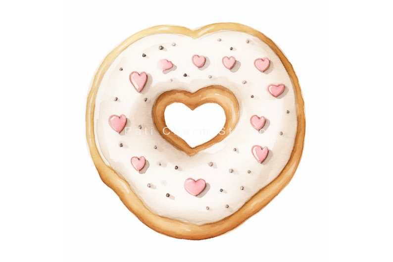 Watercolor Donuts Clipart Set, Sweet Dessert Clipart Bundle for ...