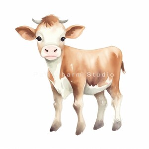 Nursery Farm Animals Clipart Bundle, Farm Cow Clipart, Cute Pig Clipart ...