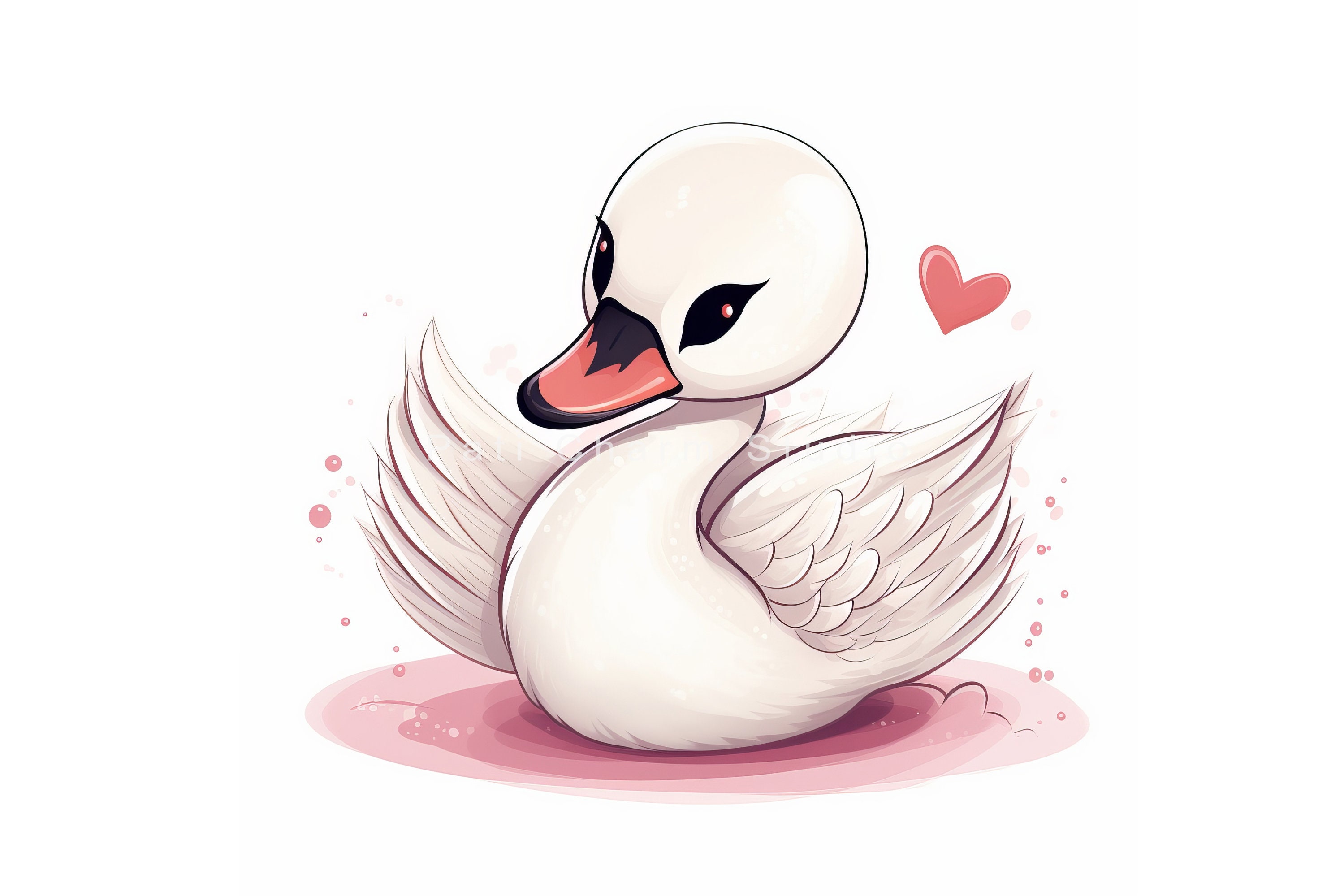 Cute Baby Swan Clipart Bundle, High Quality Jpgs, Baby Swan Nursery Art ...