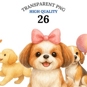 26 Cute Dog Clipart PNG, Puppy Bundle with Dog Breeds, Goldendoodle Chihuahua Labrador Pomeranian Bulldog Art, Fast Download Commercial Use