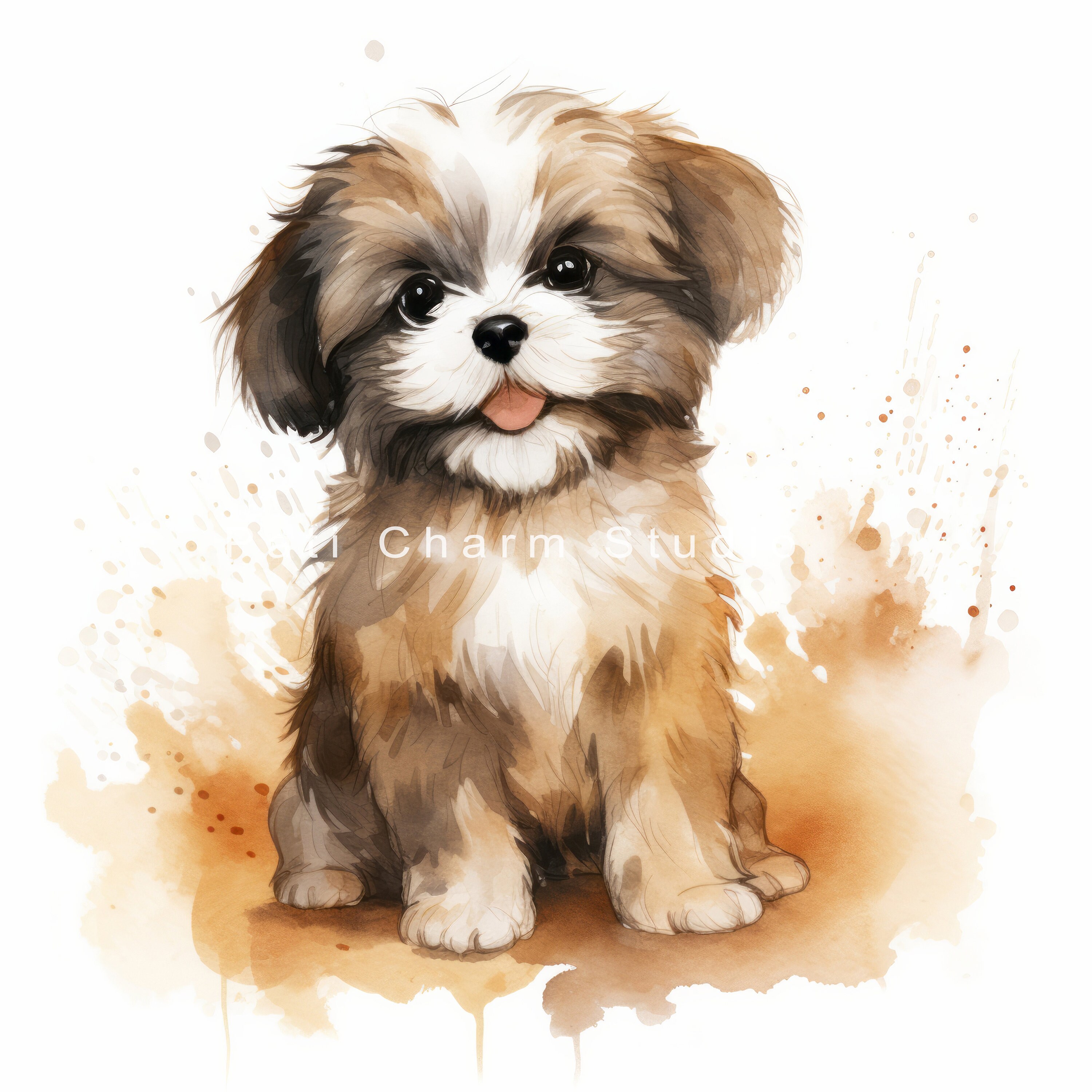 Shih Tzu Watercolor Clipart Bundle Jpgs, High Quality, Digital Download ...