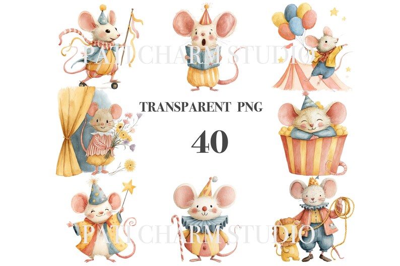 40 Circus Mouse Clipart PNG Bundle Cute Carnival Animal Bundle 40 Circus Mouse Clipart PNG Bundle Cute Carnival Animal Bundle