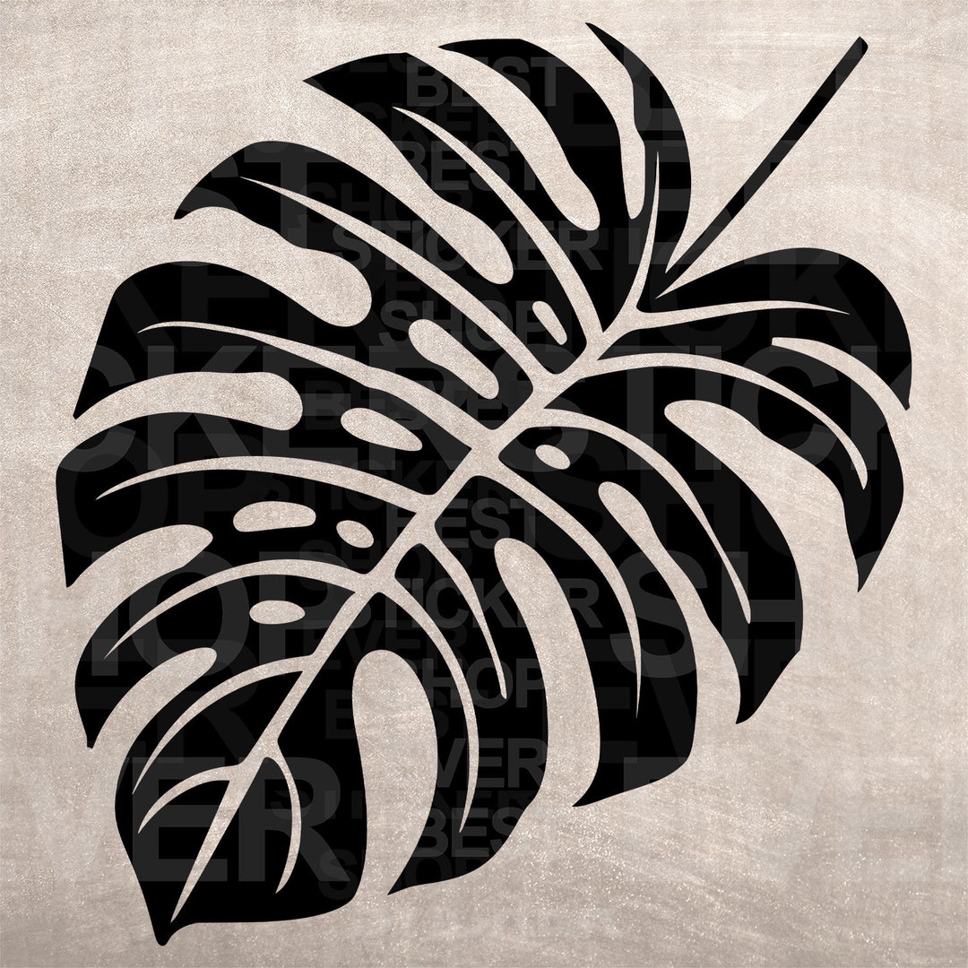 Tropical Leaf Stencil, Model Template Design Print, Digital Download