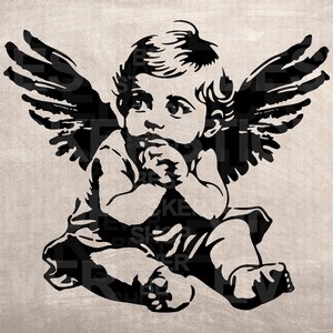 Angel Stencil, Model Template Design Print, Digital Download Clipart ...