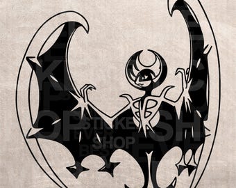 Lunala Pokemon Stencil, DIY Craft, Vector Cut File (Digital Download)