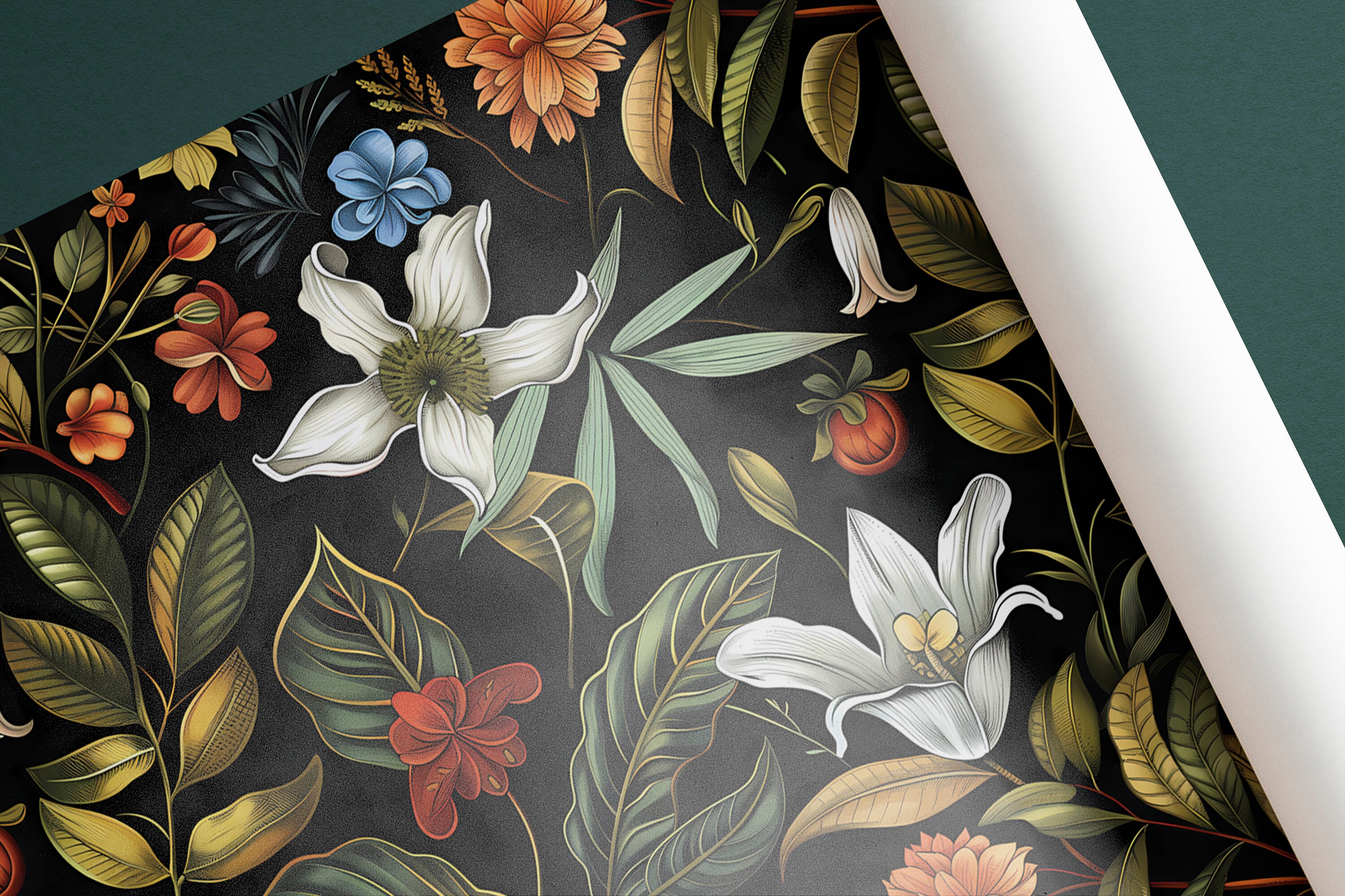 Floral Botanical Plants Vintage Print Seamless Pattern Design Repeating ...