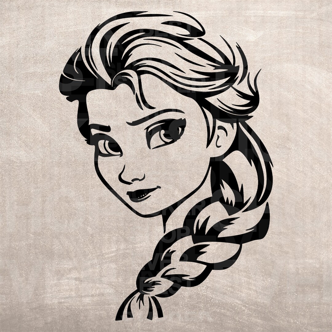 Elsa Stencil, Model Template Design Print, Digital Download Clipart ...