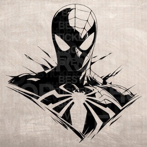Spiderman-stencil, model sjabloonontwerp afdrukken, digitale download ClipArt-afbeelding voor DYI ambachtelijke wandmeubeldeco, vector, SVG, png