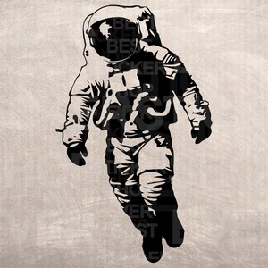 Stencil astronauta, stampa di disegno del modello, grafica ClipArt per download digitale per decorazioni di mobili da parete artigianali fai-da-te, vettore, PNG in formato SVG, spazio