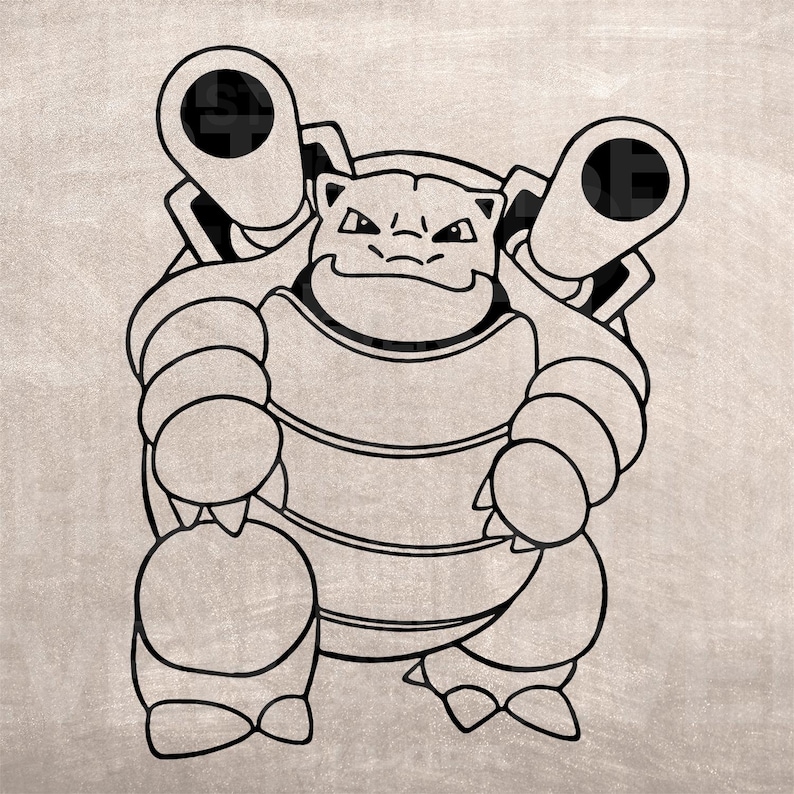 Blastoise Vector Blastoise Pokemon Stencil, SVG PNG Vector (digital Download) - Etsy