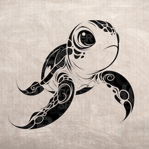 Pochoir tortue, impression de conception de modèle de modèle, graphique ClipArt en téléchargement numérique pour bricolage, décoration de meubles muraux, vecteur, PNG SVG, bébé mignon