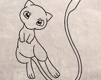 Mew Pokemon Stencil, DIY Craft Design (Digital Download)