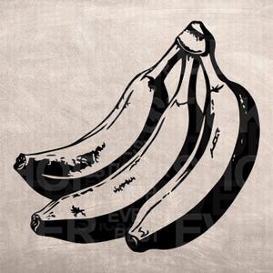 Bananen Bunch Schablone, Model Vorlage Design Druck, Digital Download ClipArt Grafik für DYI Handwerk Wand Möbel Deko, Vektor, SVG PNG