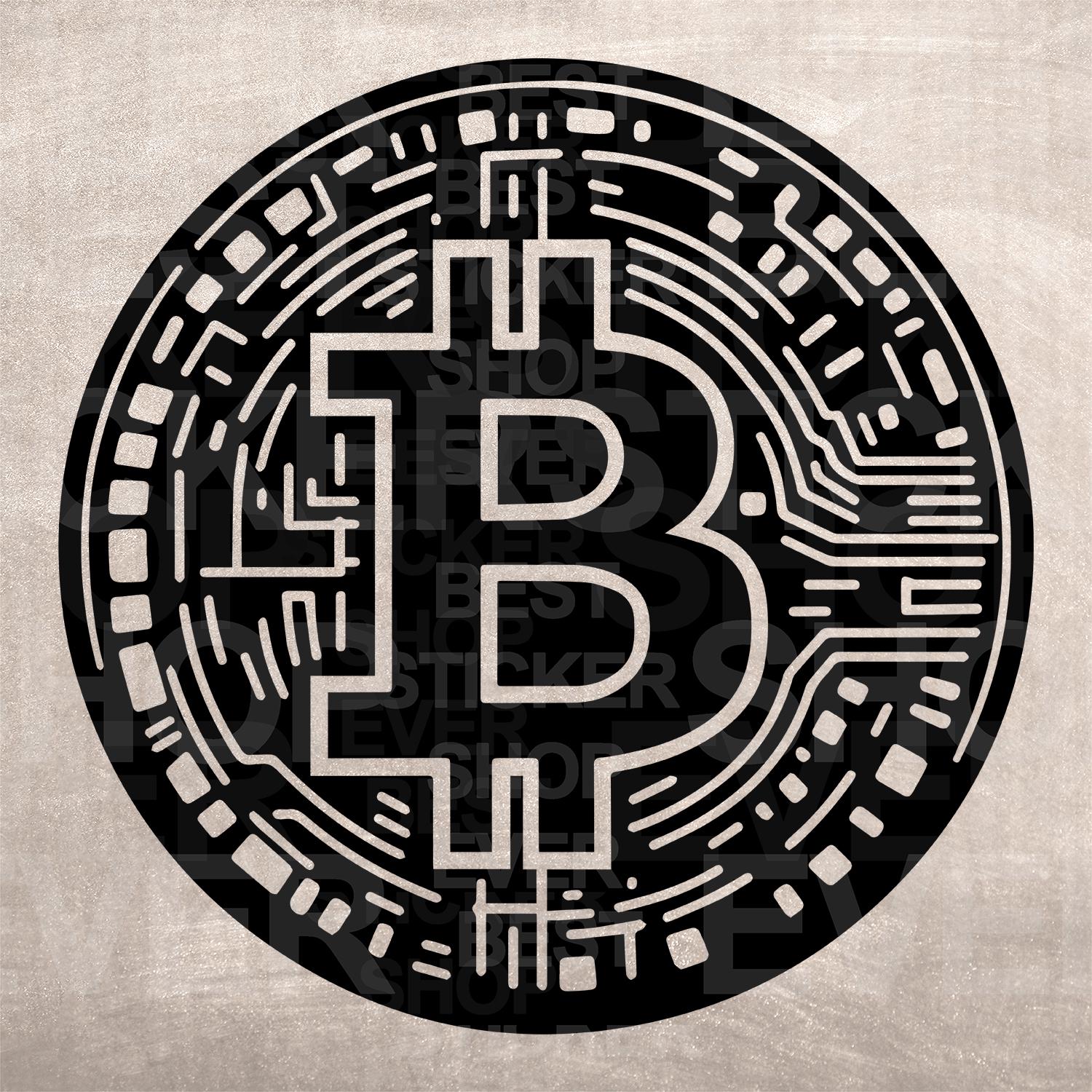 Bitcoin Crypto Digital Coin Stencil, Design Print, Digital Download Clipart  Graphic for DYI Craft Wall Deco, Vector, SVG PNG, Tattoo, Laser - Etsy