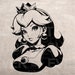 Princess Peach Stencil, Design Print, Digital Download Clipart Graphic ...