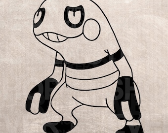 Croagunk Pokemon Stencil, DIY Crafting Template (Digital Download)