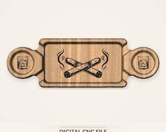 Cigar Whiskey Holder Ashtray CNC File (Digital File)