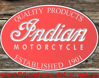 INDIAN MOTORCYCLE Sign files, Designed for CNC router, svg, dxf, ai, eps, pdf