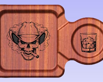 Cigar & Whiskey Holder Ashtray, CNC router, svg, dxf, ai, eps, pdf   Build Video on YouTube - https://youtu.be/w-uJin6SATE